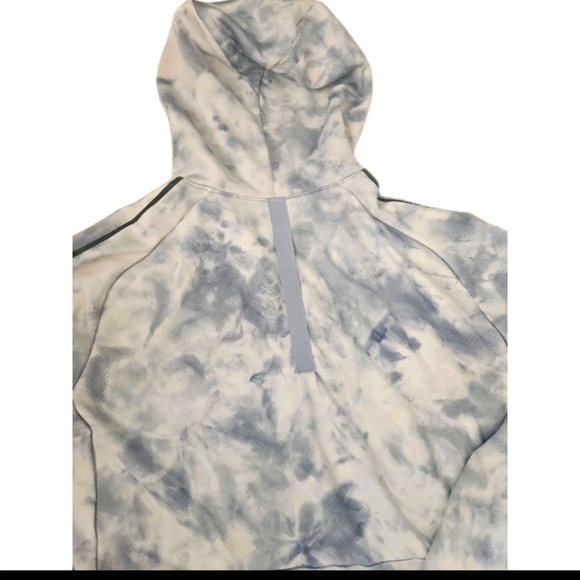 Lululemon Mens Textured Tech Hoodie In Tidal Dye Alpine White Chambray L - Picture 6 of 11